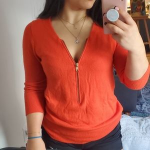 100% cashmere zip up sweater